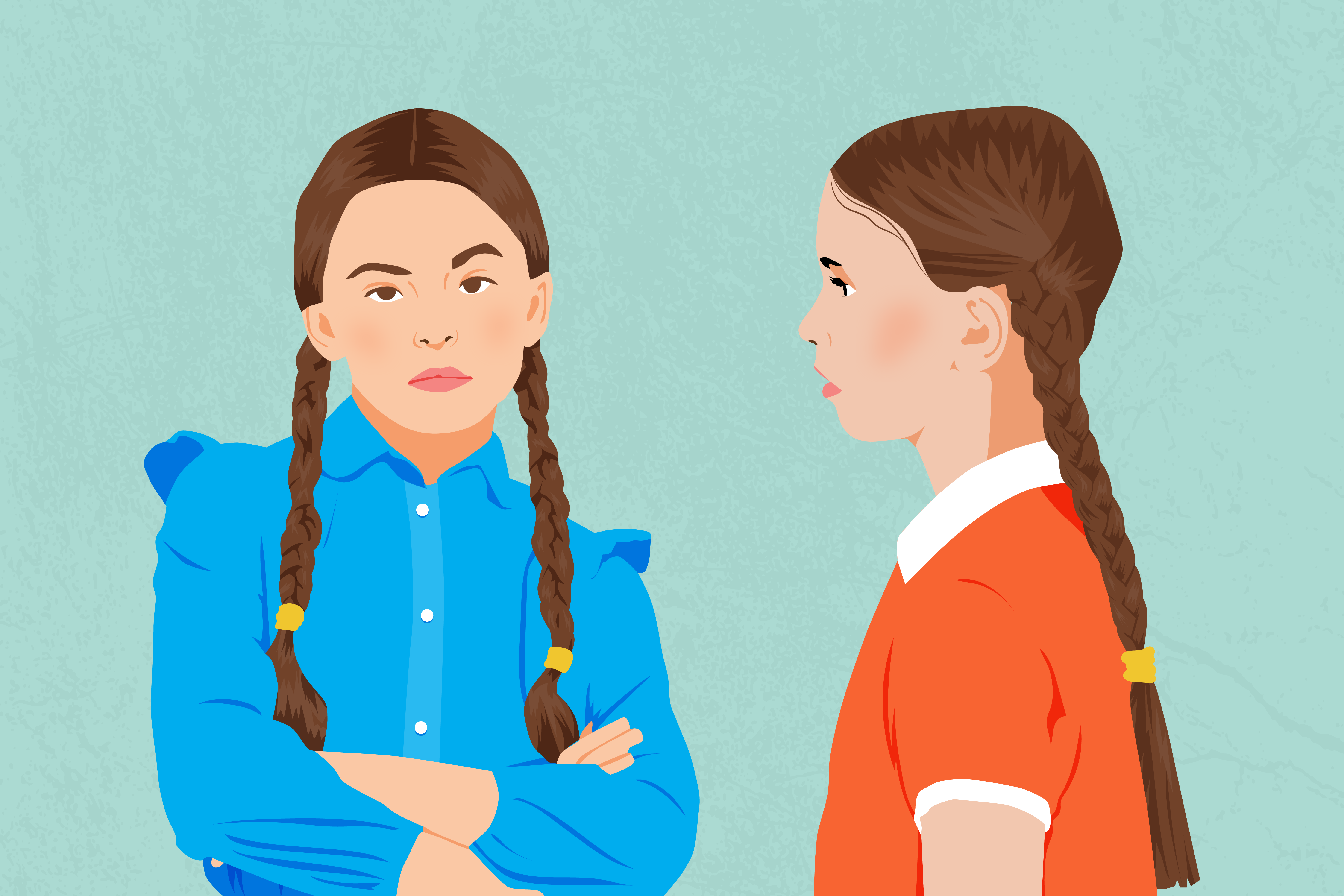 An illustration of two girls.