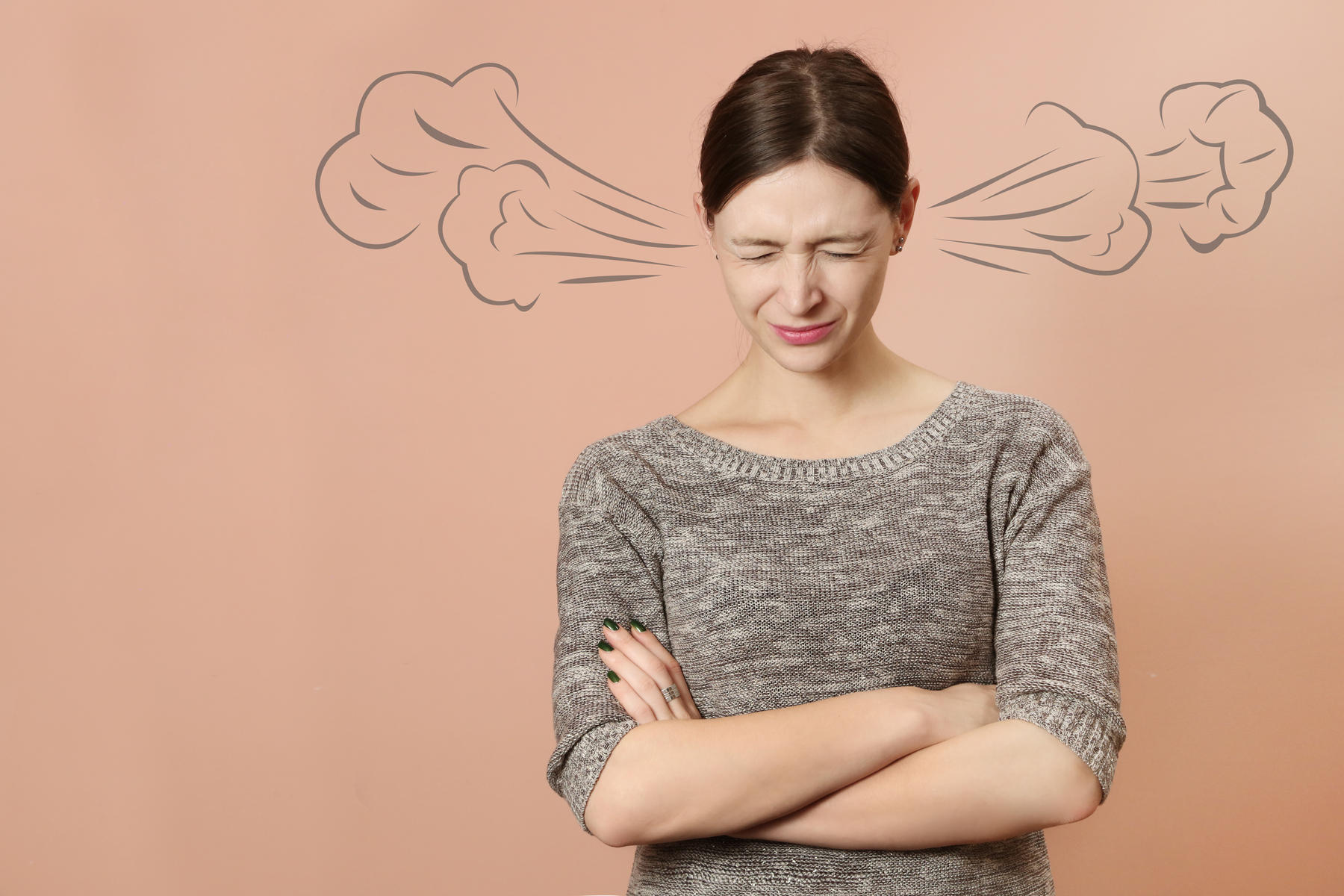 woman with steam coming out of ears