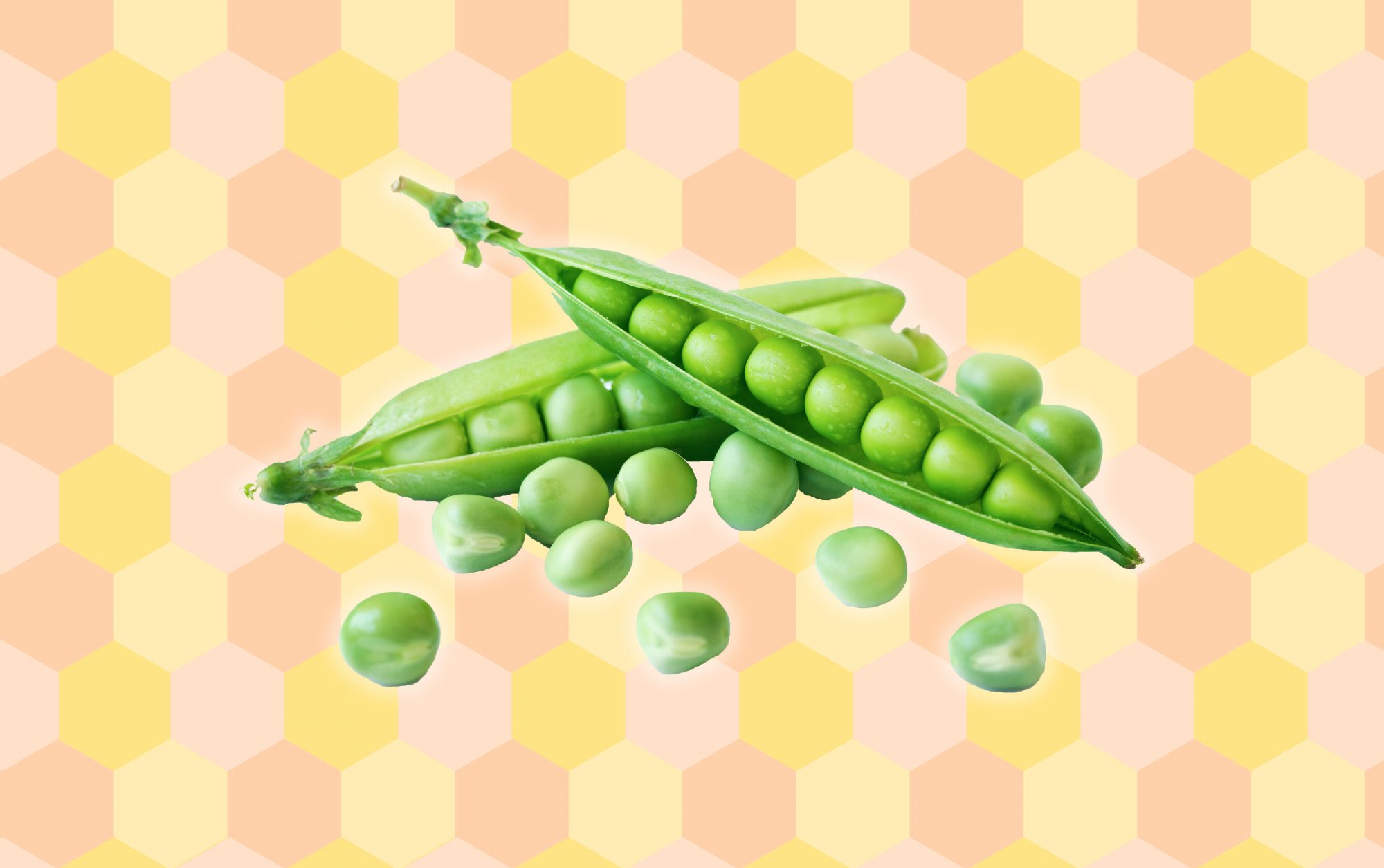 peas on patterned background