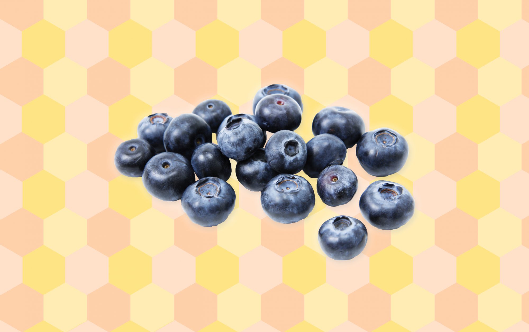 blueberries on patterned background