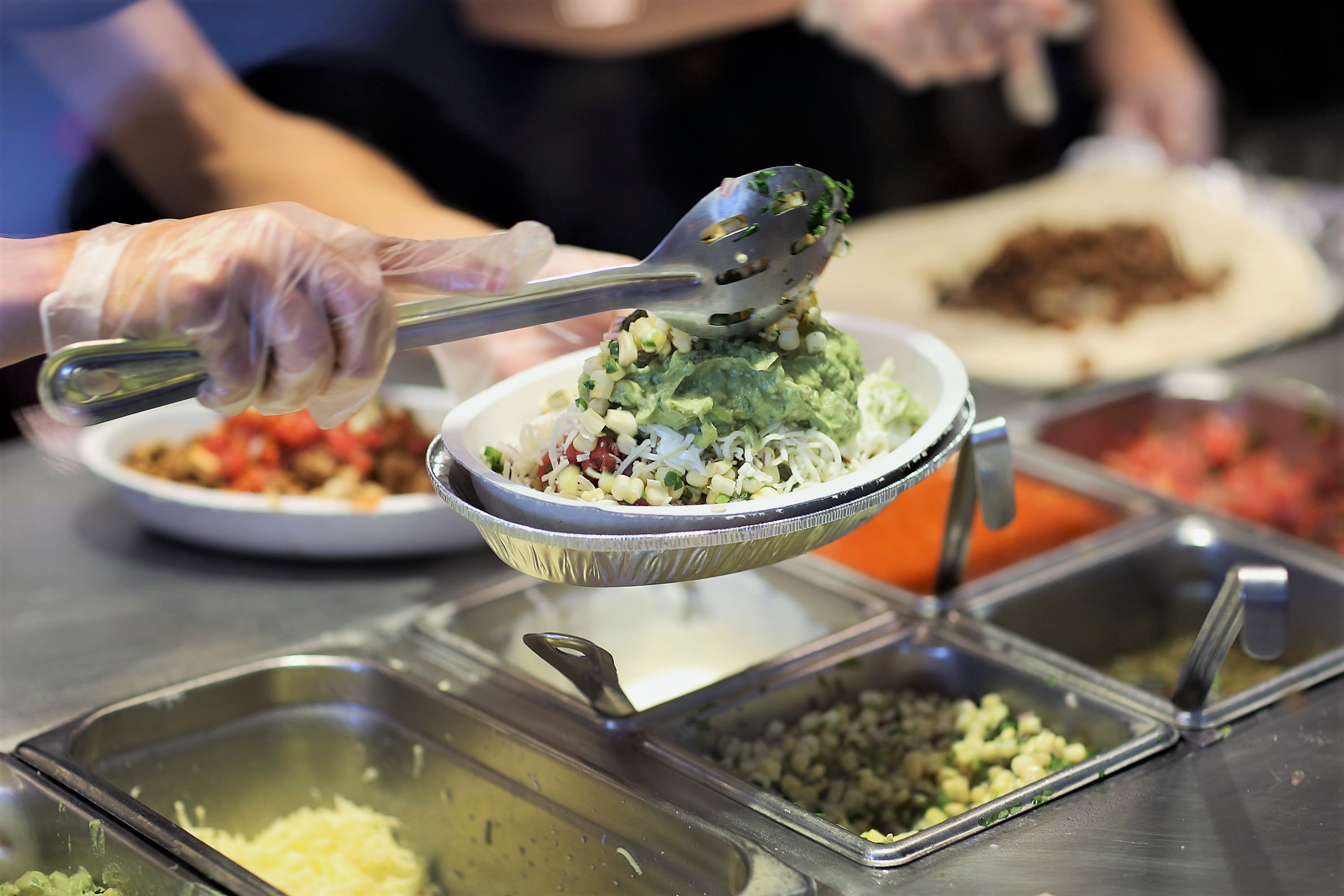 Chipotle Burrito Bowl Being Made