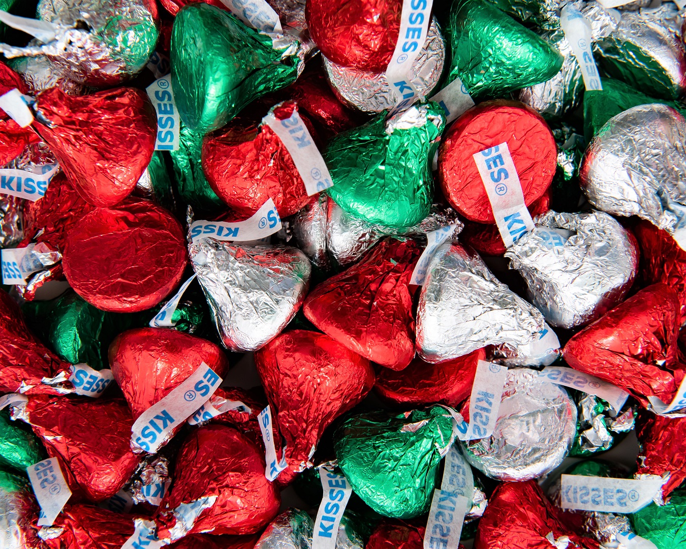 Hershey Kisses Holiday Colors Red Green Silver