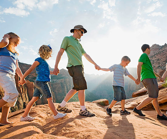 Family hiking