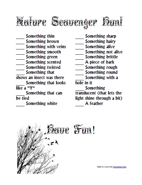 Easy Outdoor Scavenger Hunt