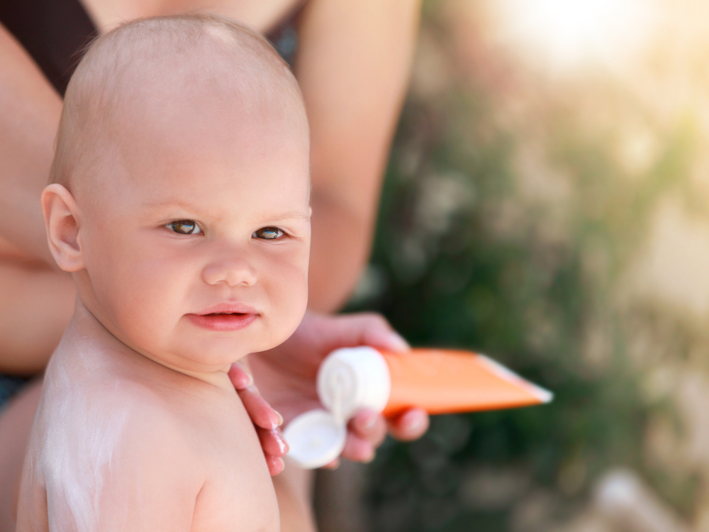 Baby Wearing Sunscreen