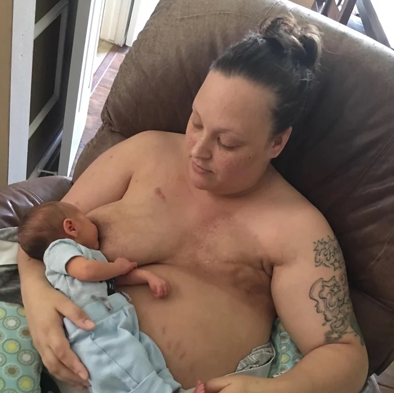 Bo Smith Breastfeeding Son